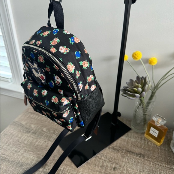 NWT COACH CHARLIE MINI BACKPACK IN TEA ROSE FLORAL PRINT NYLON F57636 - Picture 3 of 9